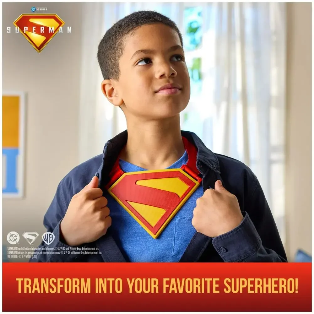 DC Comics, SUPERMAN Power Cape Set, Super Heroes Halloween Costume for Kids with